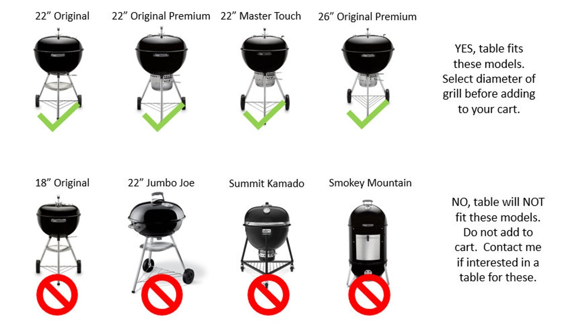Side Table for er Charcoal Kettle Grill 22 and Etsy