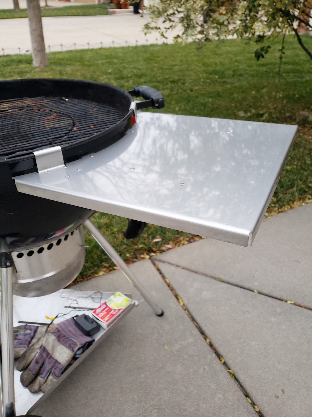 Charcoal grill with side table cheap