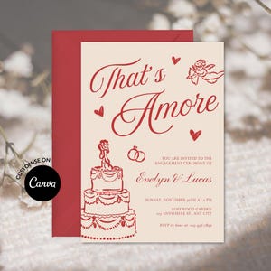That's Amore Engagement Party Invitation Template, Editable Template, Engagement Invite, Italian Bridal Shower, Rehearsal Dinner, Wedding