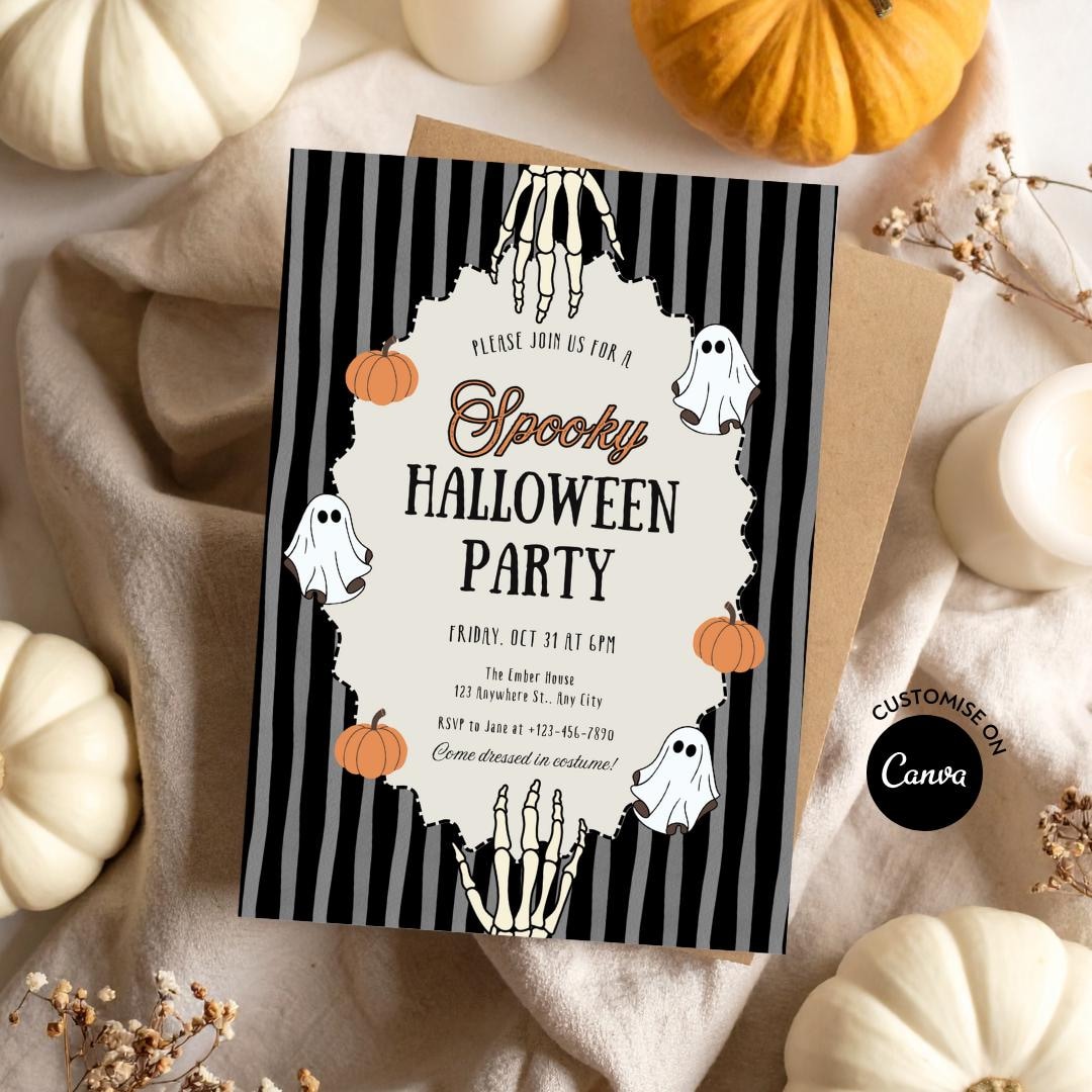 Spooky Halloween Party Invitation Template: Costume Party Invite (canva ...