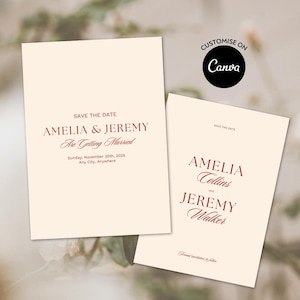 Luxury Save the Date Invitation Template, Wedding Save the Date, Save Our Date Card, Wedding Announcement, Vintage, Elegant, Editable