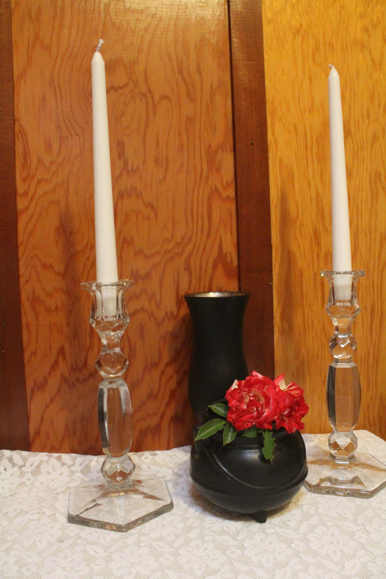 Large Crystal Candle Sticks set of 2 Etsy