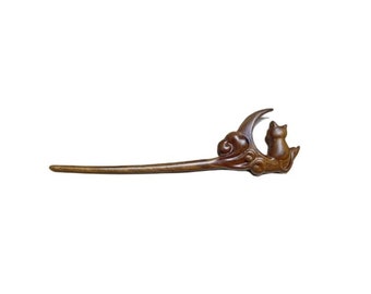 Hair stick - Moon Gazing Cat Hairpin(HS014)