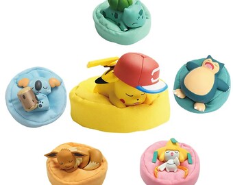 6 Stile Pokemon Pikachu Bulbasaur Figuren Spielzeug – Actionfiguren der Sleep Starry Dream-Serie, Cartoon-Geburtstagsgeschenk