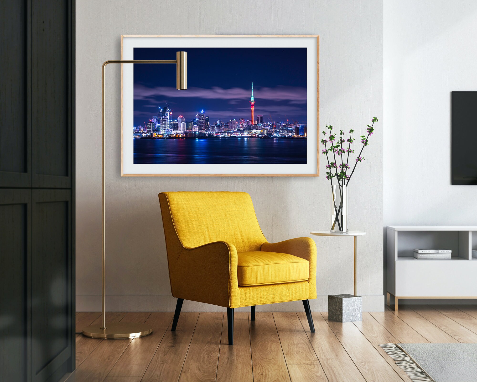 Auckland Skyline Prints, Nueva Zelanda, Auckland Prints, Auckland Night