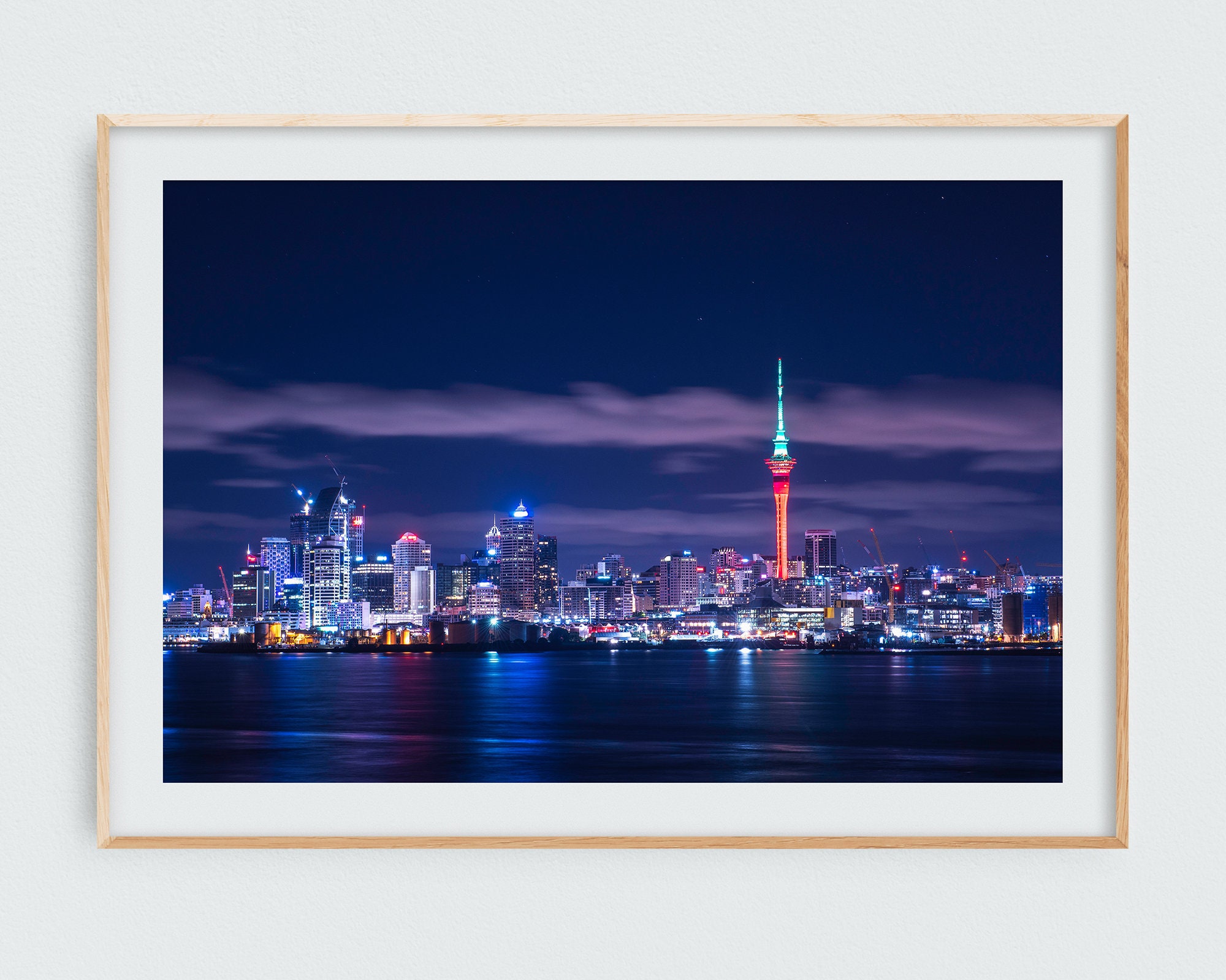 Auckland Skyline Prints, Nueva Zelanda, Auckland Prints, Auckland Night