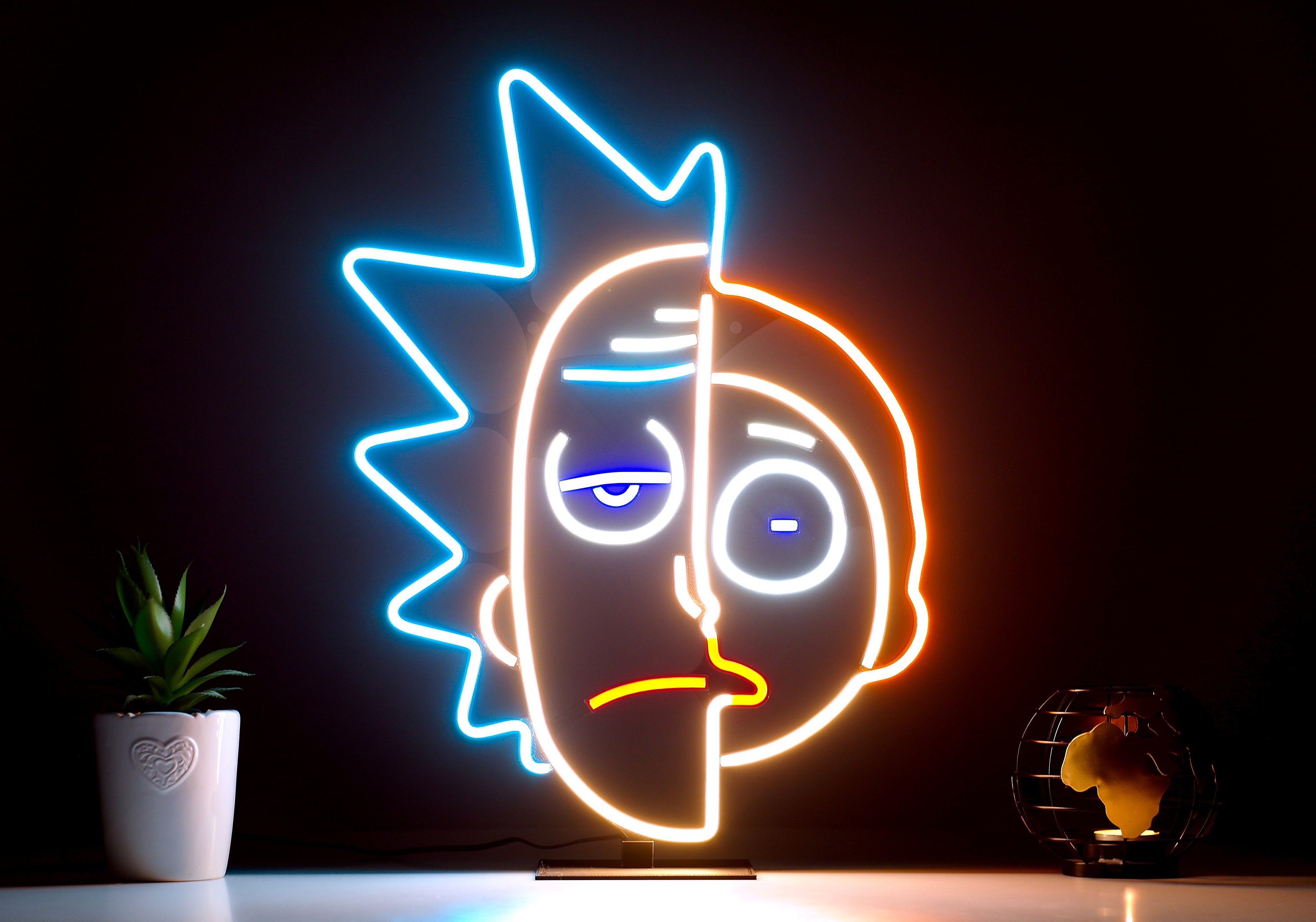 Rick et Morty Anime Neon Signe LED Lumière Pâques Cadeau | Etsy
