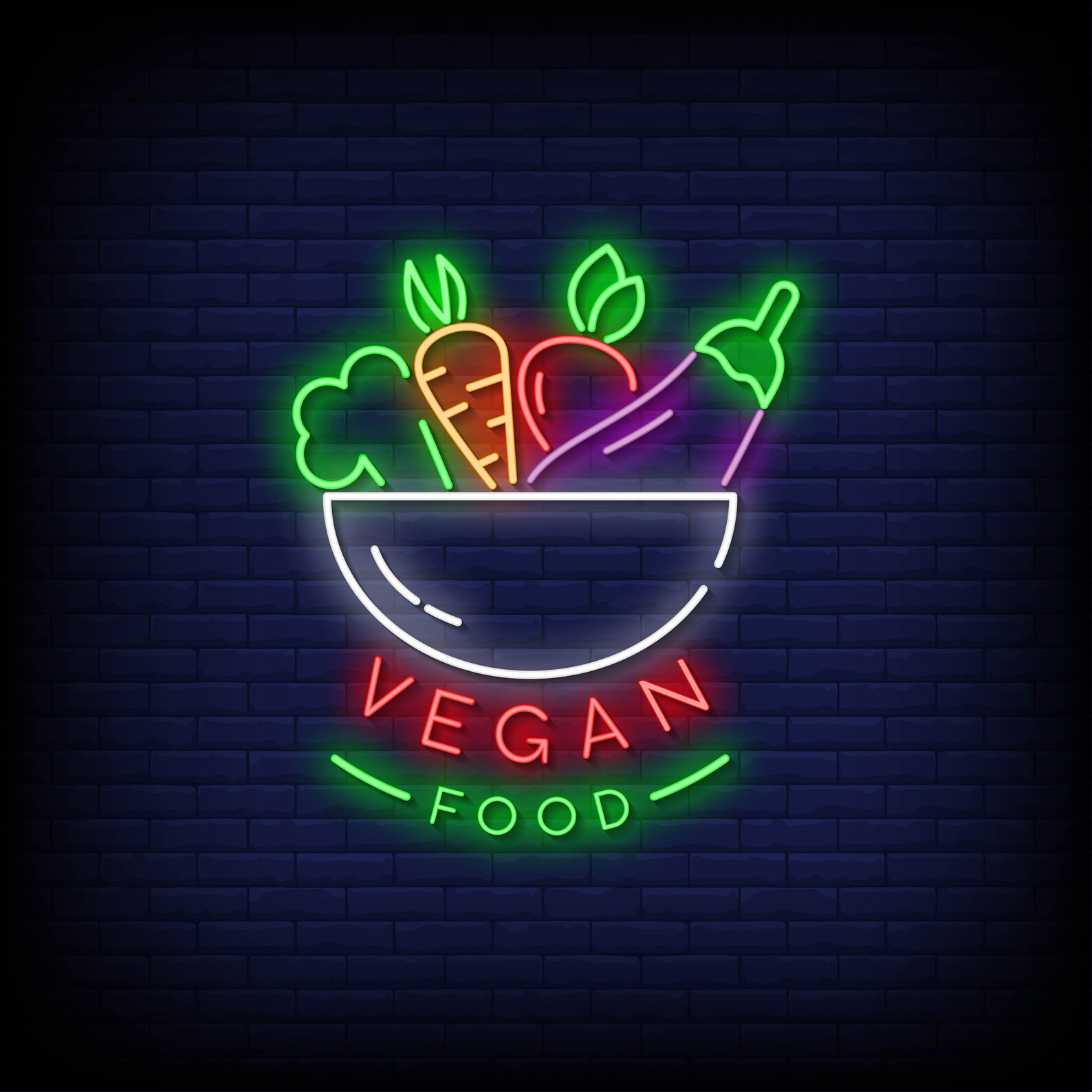 Vegan Food Neon Led | Etsy