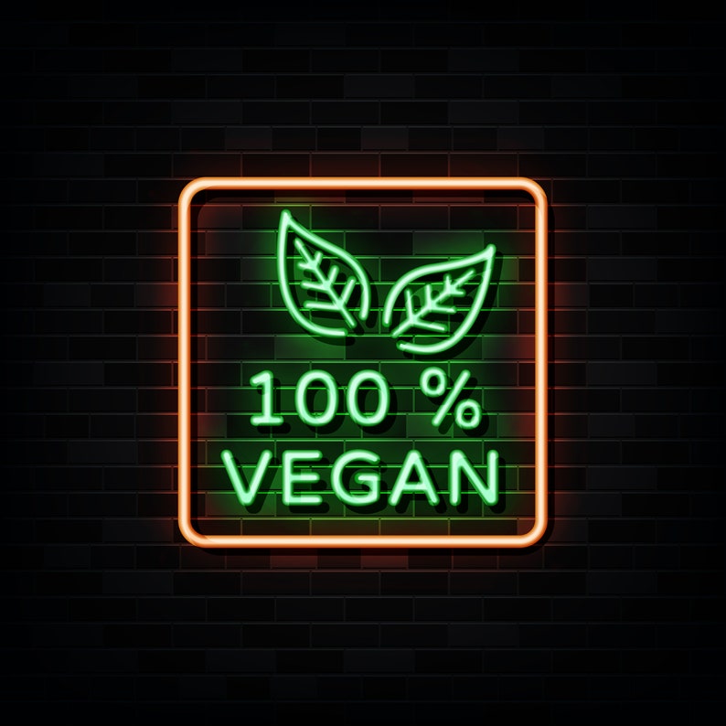 100 Procent Vegan Led Neon Sign Personalized Light Twitch Bar Etsy