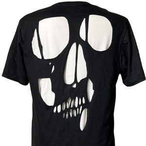 Skull Cut Out T-Shirt - Unisex Sizing - Goth - Soft Cotton
