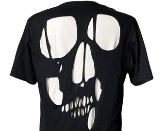 Skull Cut Out T-Shirt (Unisex) Goth Soft Cotton