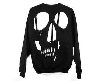Skull Cut Out Sweatshirt - Unisex Sizing