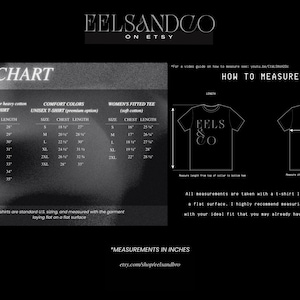 Puede incluir: Tabla de tallas para camisetas unisex Gildan, camisetas unisex Comfort Colors y camisetas ajustadas para mujer. Las medidas est&aacute;n en pulgadas. Incluye medidas de pecho y largo para cada talla, de la S a la 5XL. Tambi&eacute;n incluye un diagrama.