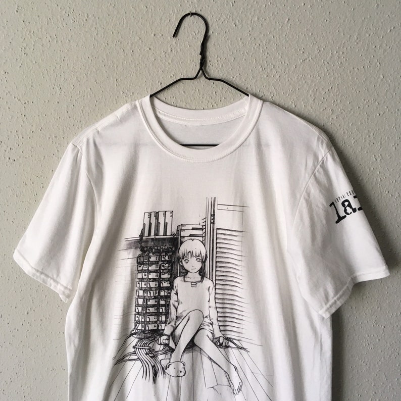 Serial Experiments Lain T-SHIRT v2 w/ printed sleeve | Etsy