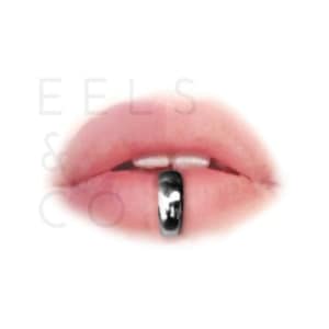 Silber DICKER Kunstlippenring / 925 Sterling / kein Piercing / nicht durchbohrt / Fake Lippenpiercing / breites Band voll verstellbar Auf Bestellung gefertigt Bild 9