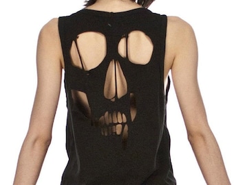 Skull Cut Out Muskel T-Shirt UNISEX