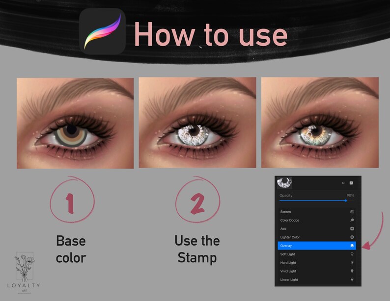 40 Iris Brushes Procreate Eyes Stamp Procreate Brushes Etsy