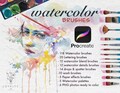 118 Procreate Watercolor Kit Brushes, Watercolor texture, Watercolour Brush Procreate Lettering Brushes, paper texture , Digital Watercolor product logo