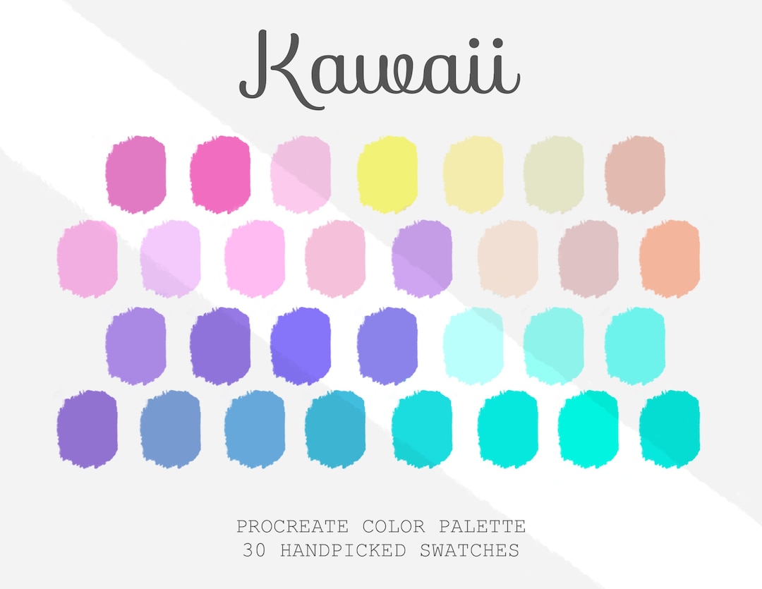 Kawaii Palette, Digital Color Palette, Procreate Tools, Instant