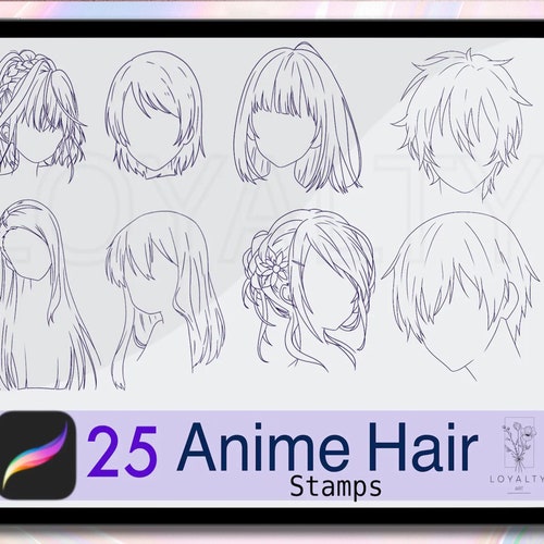 25 Anime Hair Stamp Male & Female Manga Stamp Brush Chibi - Etsy 25 Anime Hair Stamp Male & Female Manga Stamp Brush Chibi - Etsy