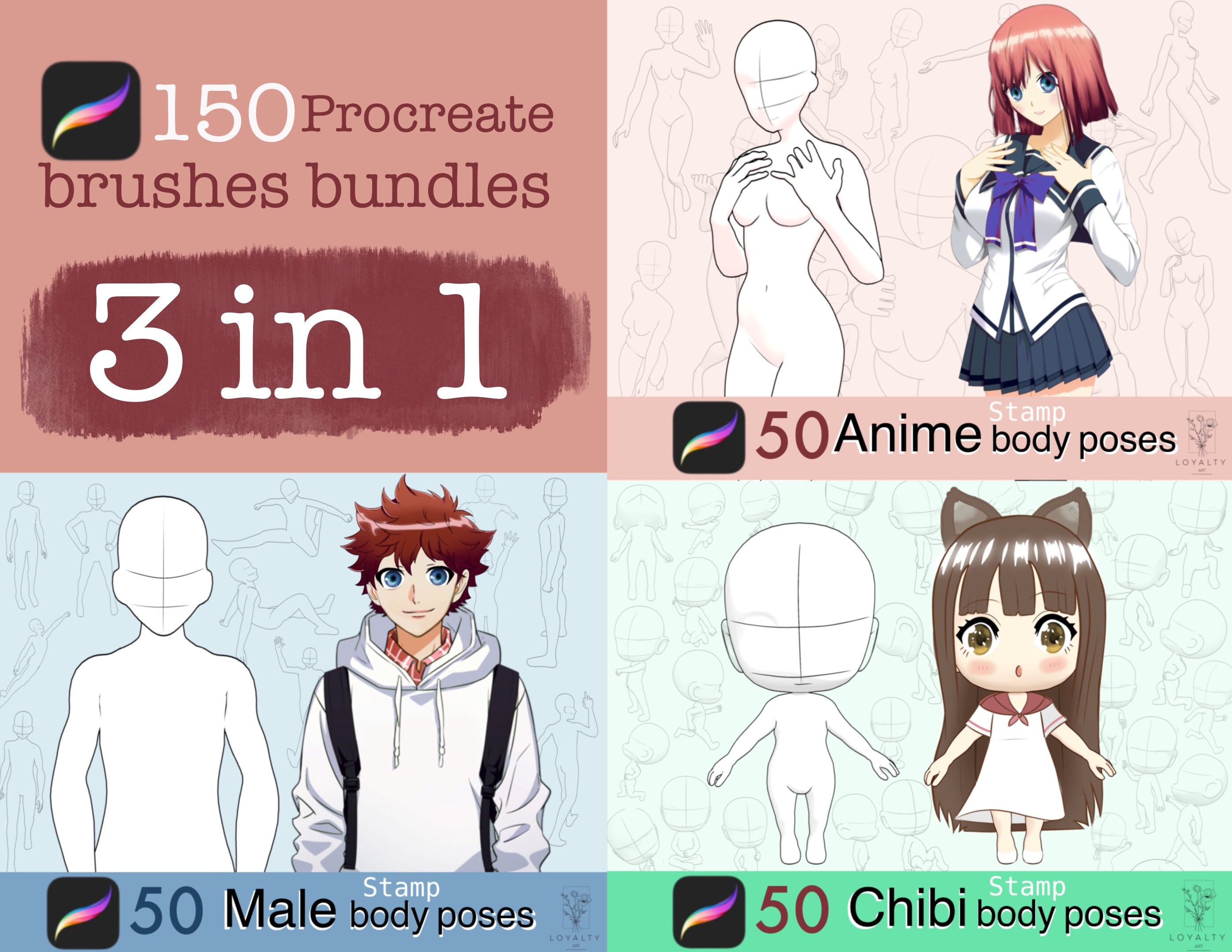 150 Anime Poses Male Female Chibi Manga Poses Figures -  Israel