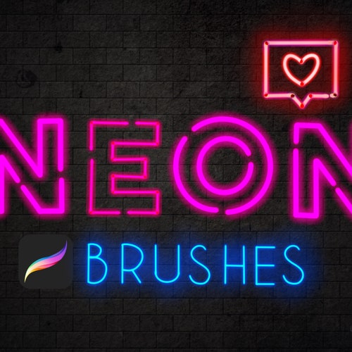 37 Neon Lights Brushes for Procreate Procreate Brushes Etsy