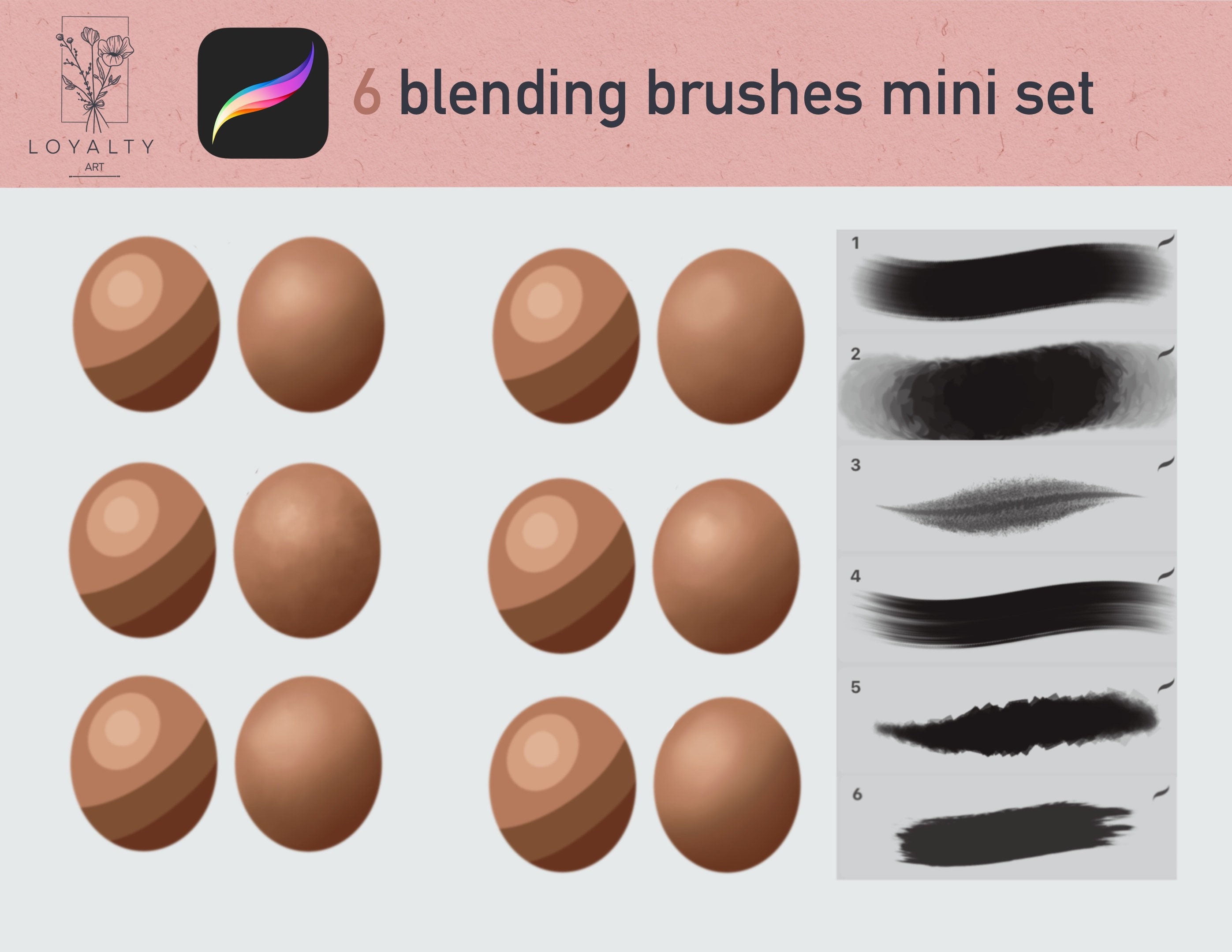 ensidigt praktiseret lokalisere 6 Awesome BLENDING Brushes mini Set for PROCREATE - Etsy Sweden