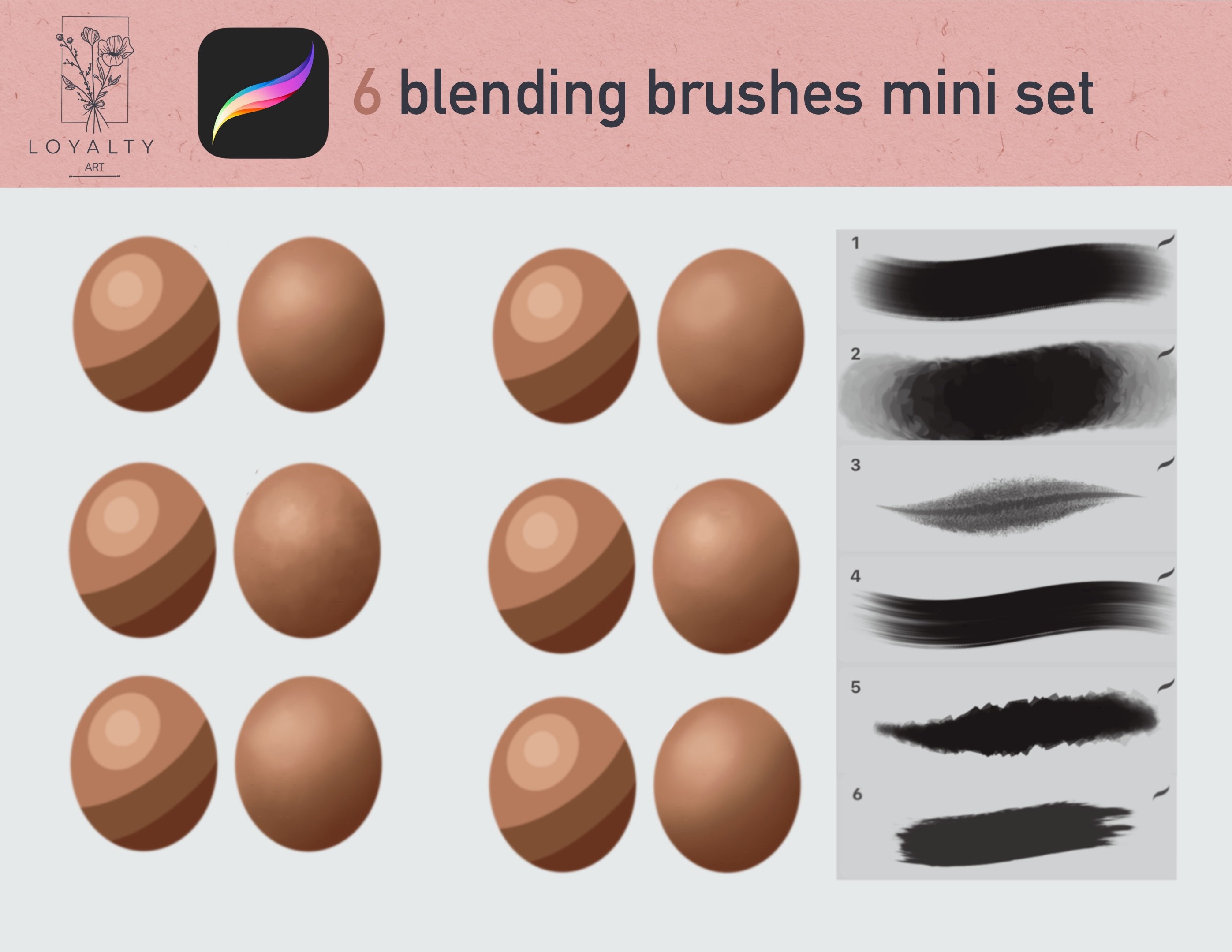 6 Awesome BLENDING Brushes mini Set for PROCREATE Etsy New Zealand