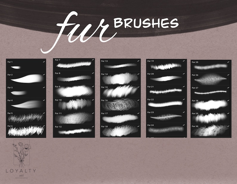 30 Procreate Fur Brushes Animal Hair Brushes for Procreate Etsy