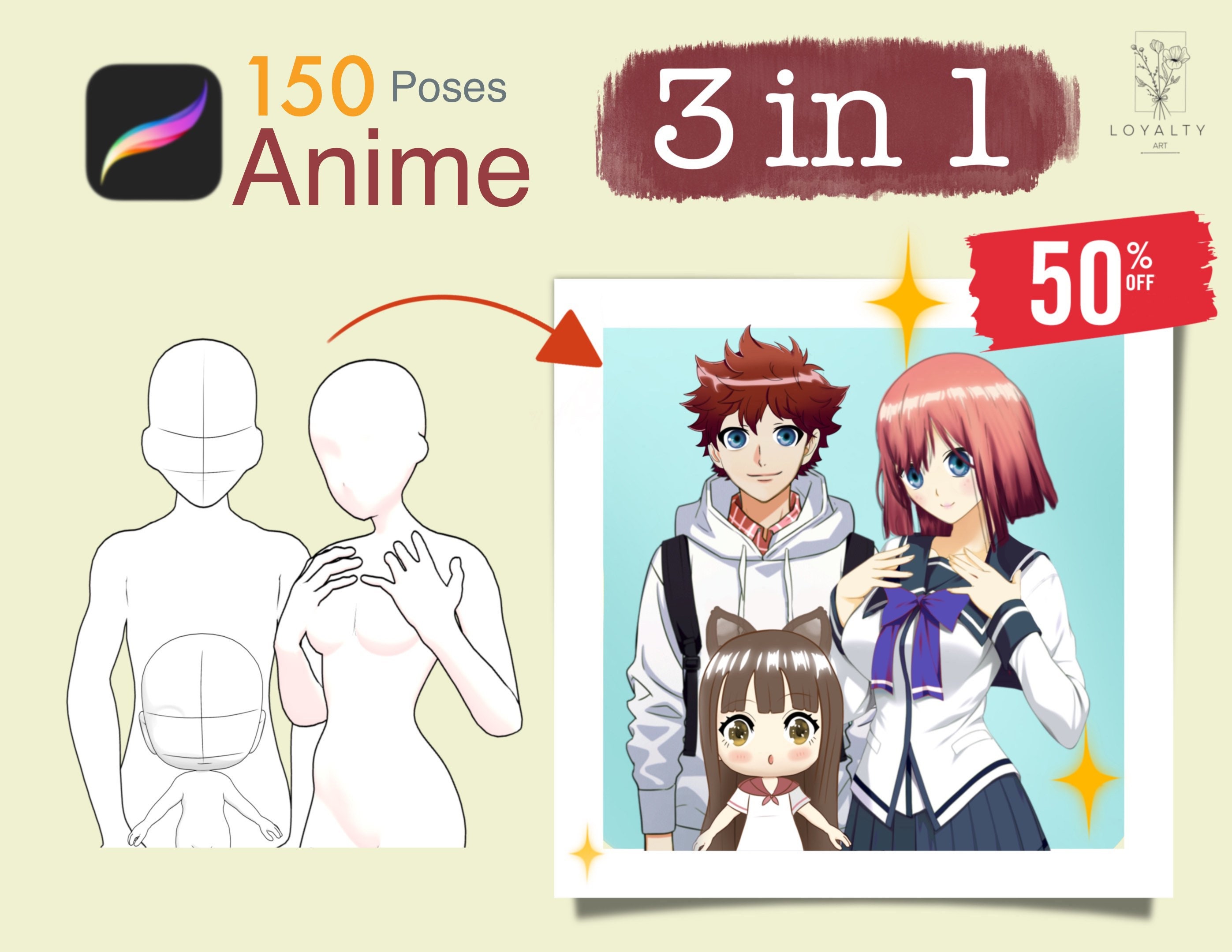 150+ Chibi Anime Bases and Poses