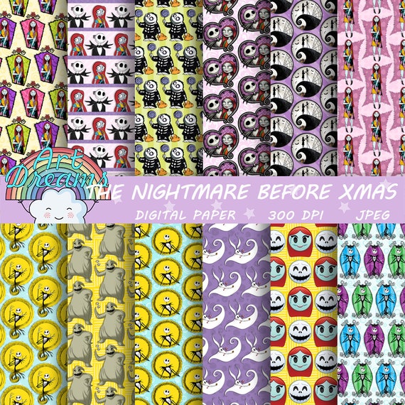 The Nightmare Before Christmas Digital Paper Printable - Etsy