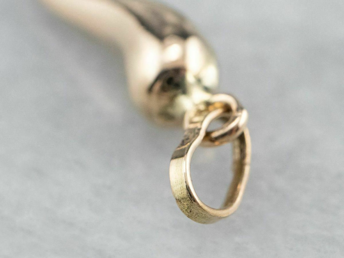 ON SALE Solid 14K Gold Italian Horn Charm Pendant Handmade Etsy