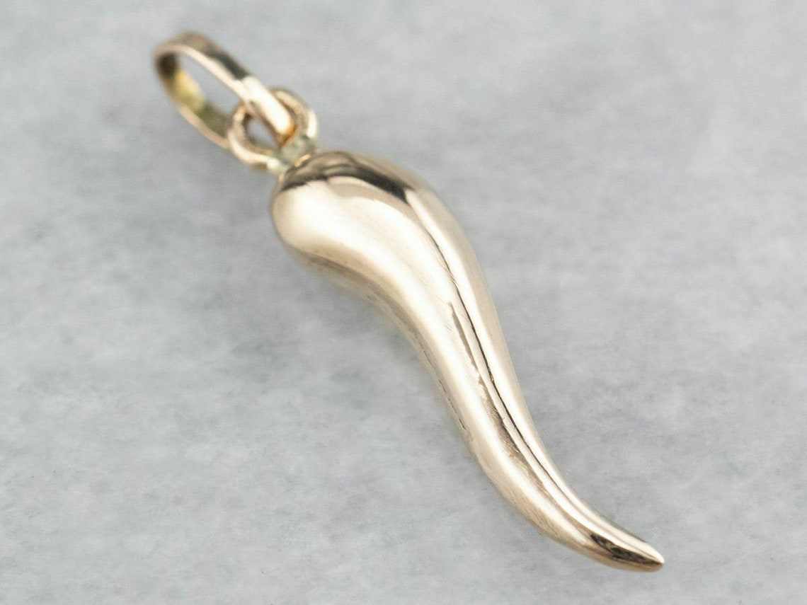 ON SALE Solid 14K Gold Italian Horn Charm Pendant Handmade Etsy ON SALE Solid 14K Gold Italian Horn Charm Pendant Handmade Etsy