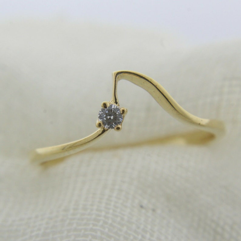 ON SALE Solid 14k Yellow Gold Natural 2 mm Diamond Half Band Ring Handmade Fine Jewelry