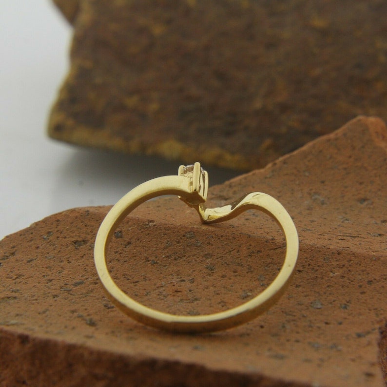 ON SALE Solid 14k Yellow Gold Natural 2 mm Diamond Half Band Ring Handmade Fine Jewelry