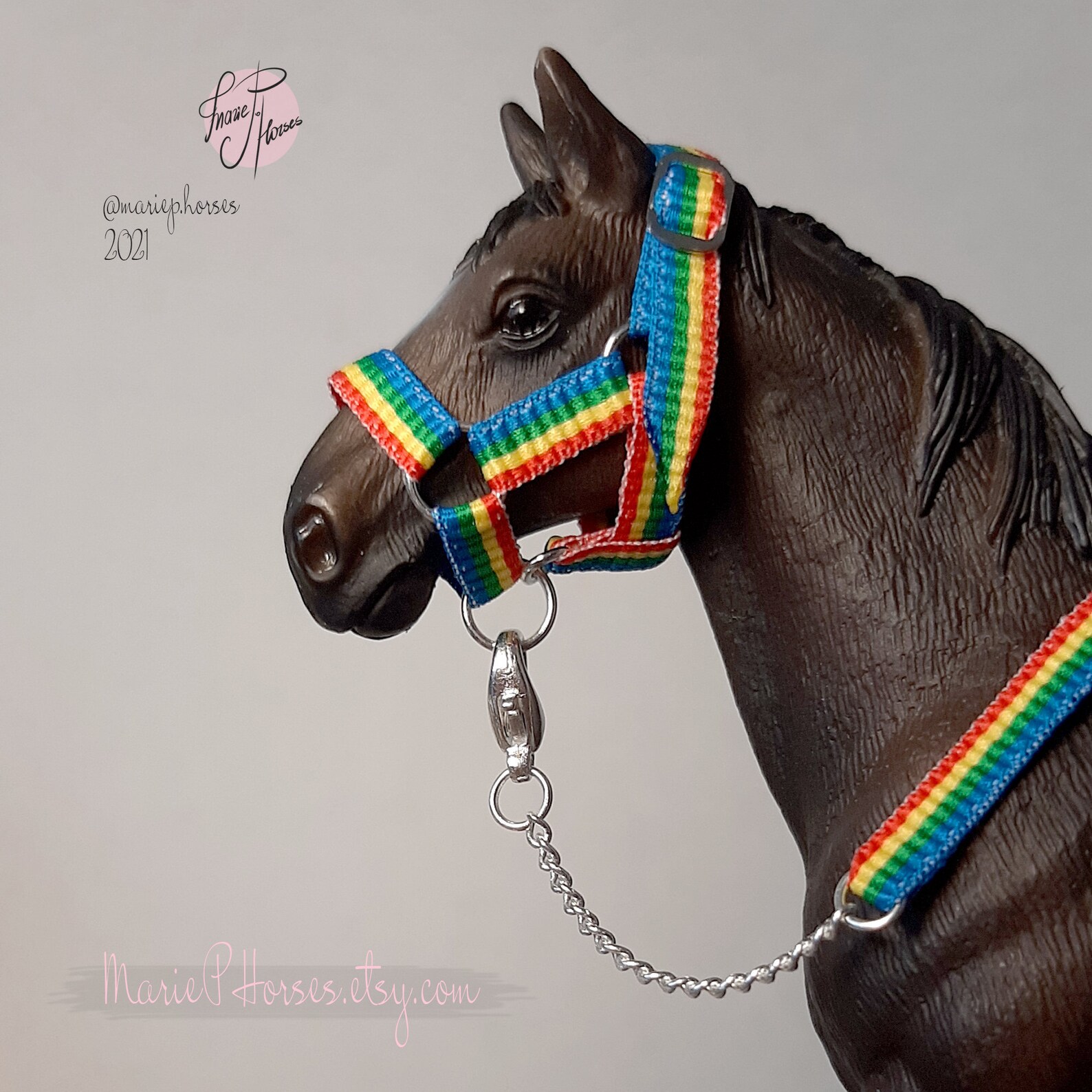 Schleich Halter & chain Lead Rope set 58 colors model horse Etsy