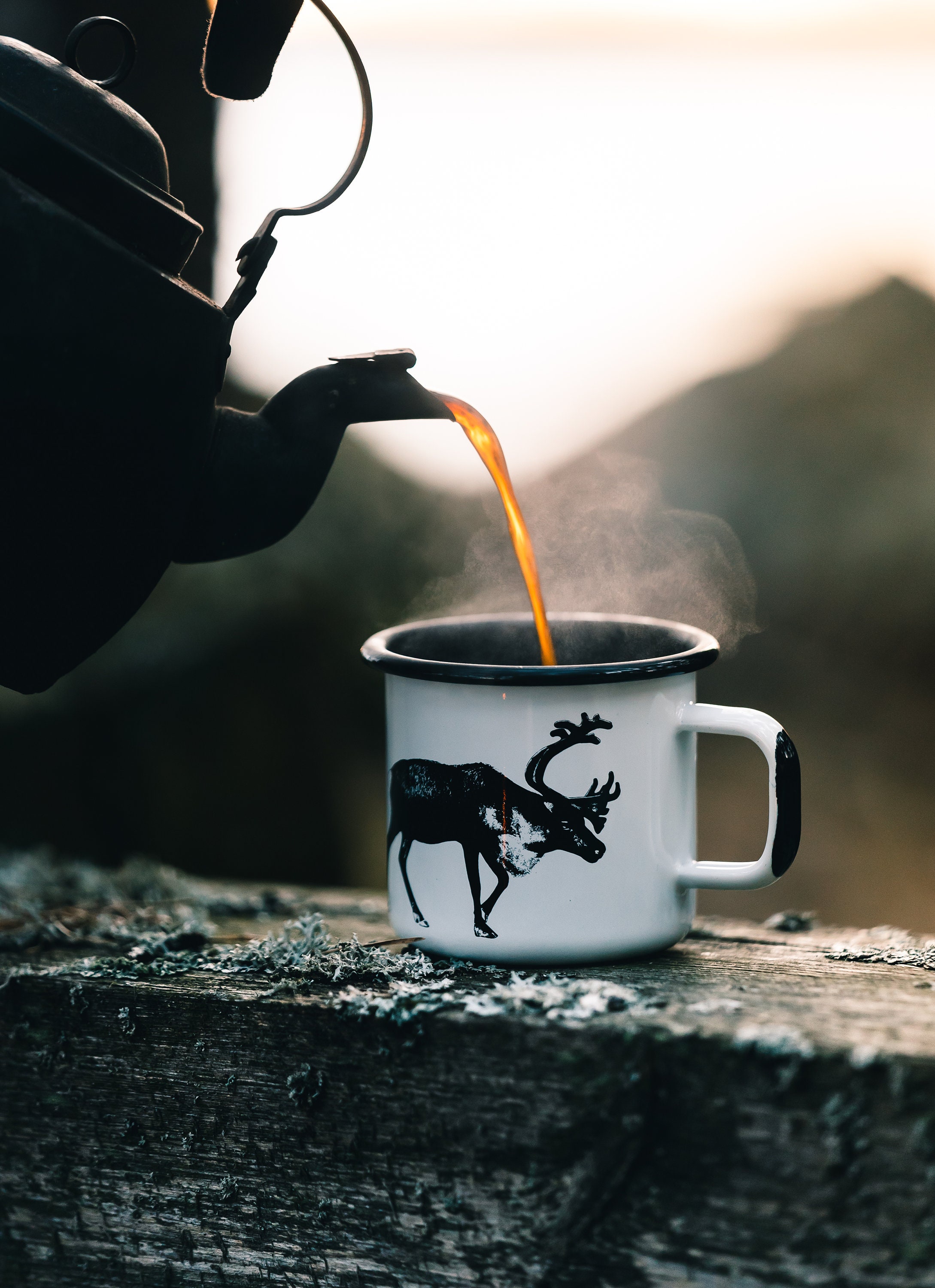 Muurla Mug Émaillé 370 Ml Motif Renne Personnalisable