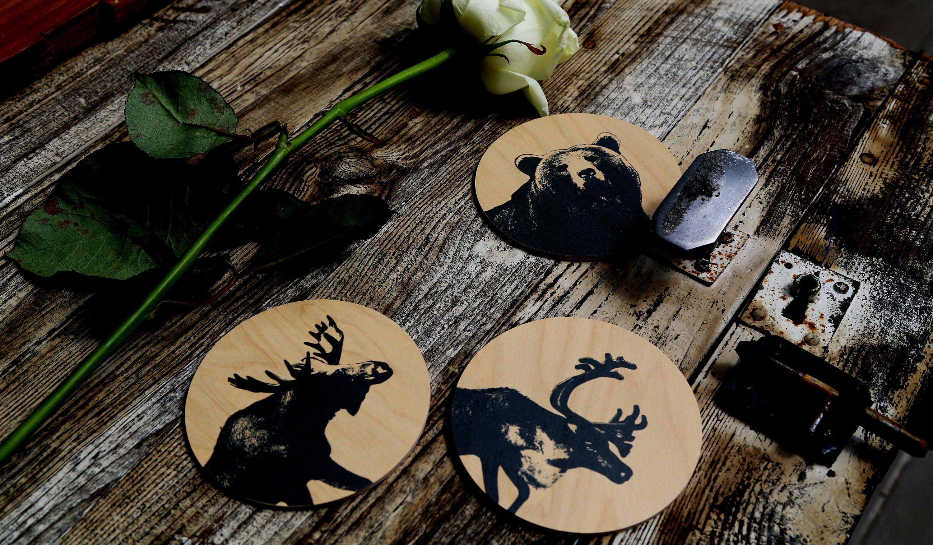 Sous Tasse en Bois Personnalisable /Customizable Wooden Cup Coaster