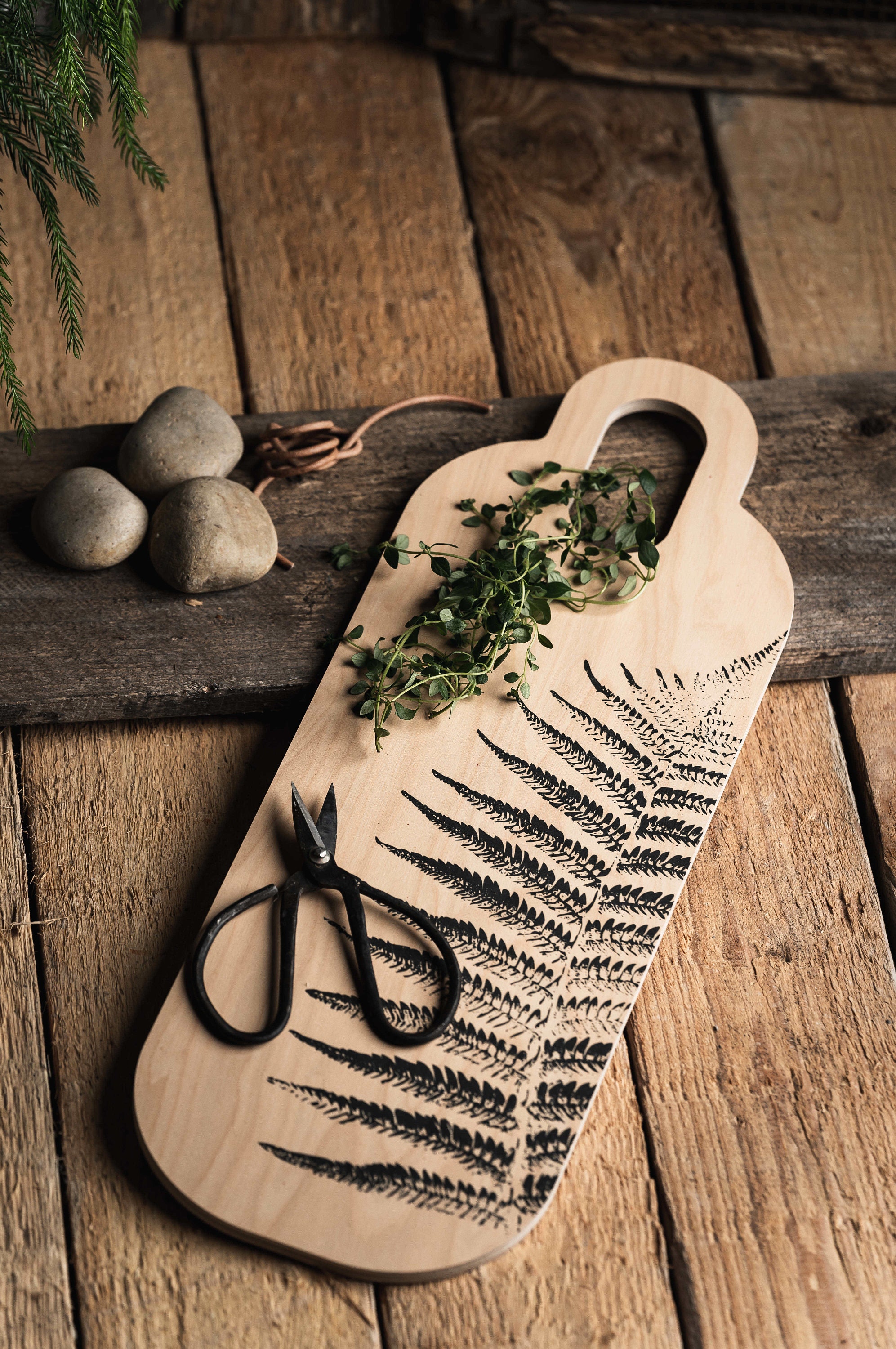 Planche à Découper en Bois Motif Fougère /Chopping & Serving Board The Fern