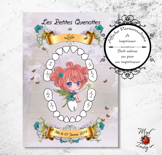 Les Petites Quenottes La Fee Des Dents Carte Dents De Etsy