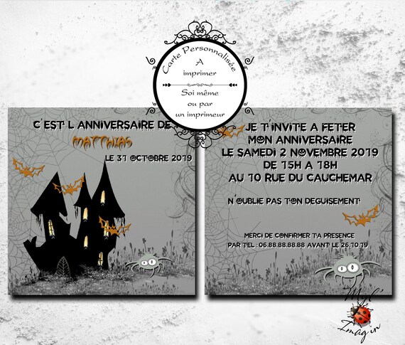 cartes d'invitation d'anniversaire de fête enfants imprimées en France