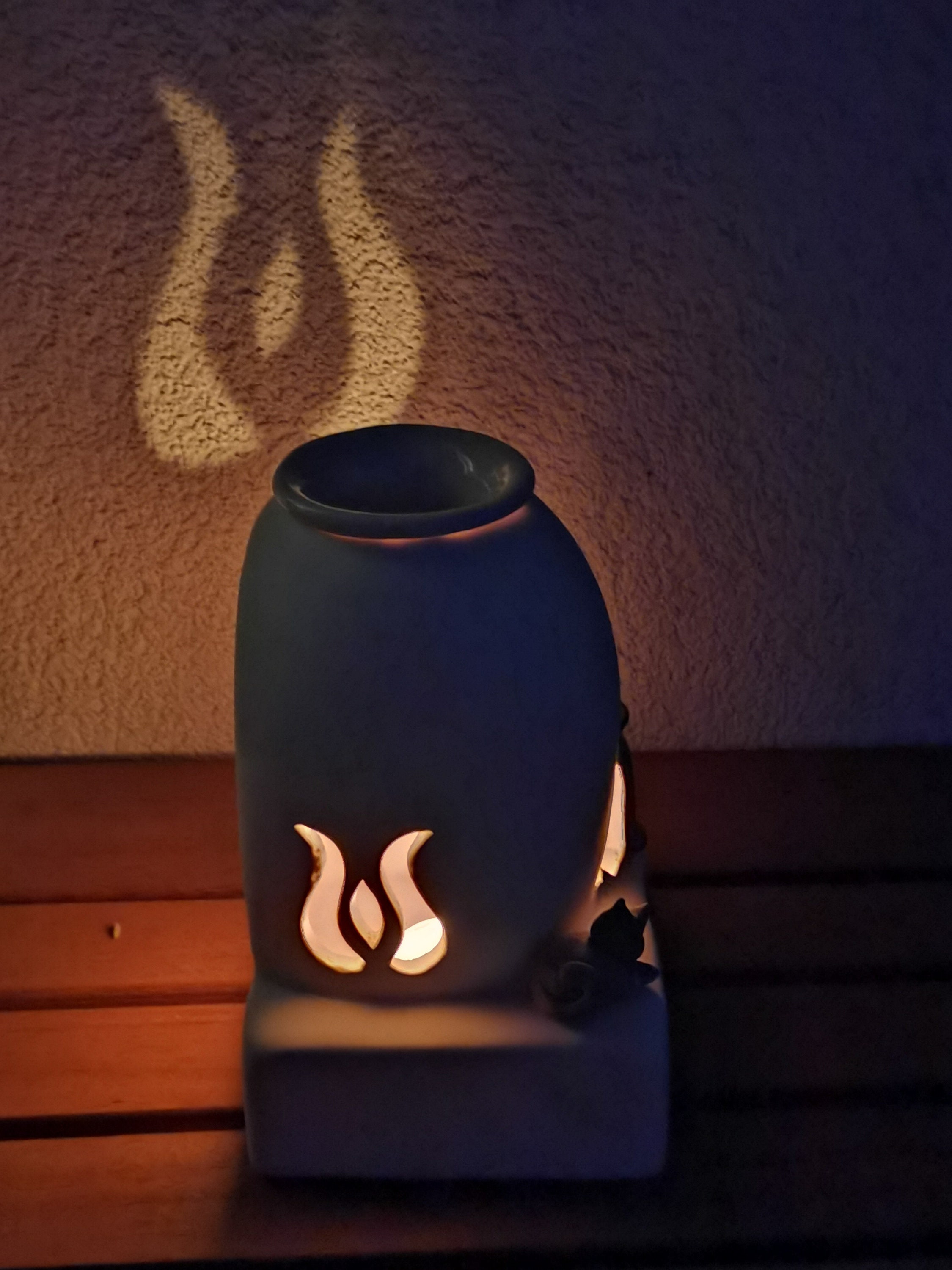 Candle Oil Burner in Form of a Wooden Kiln Handmade Ceramic Etsy