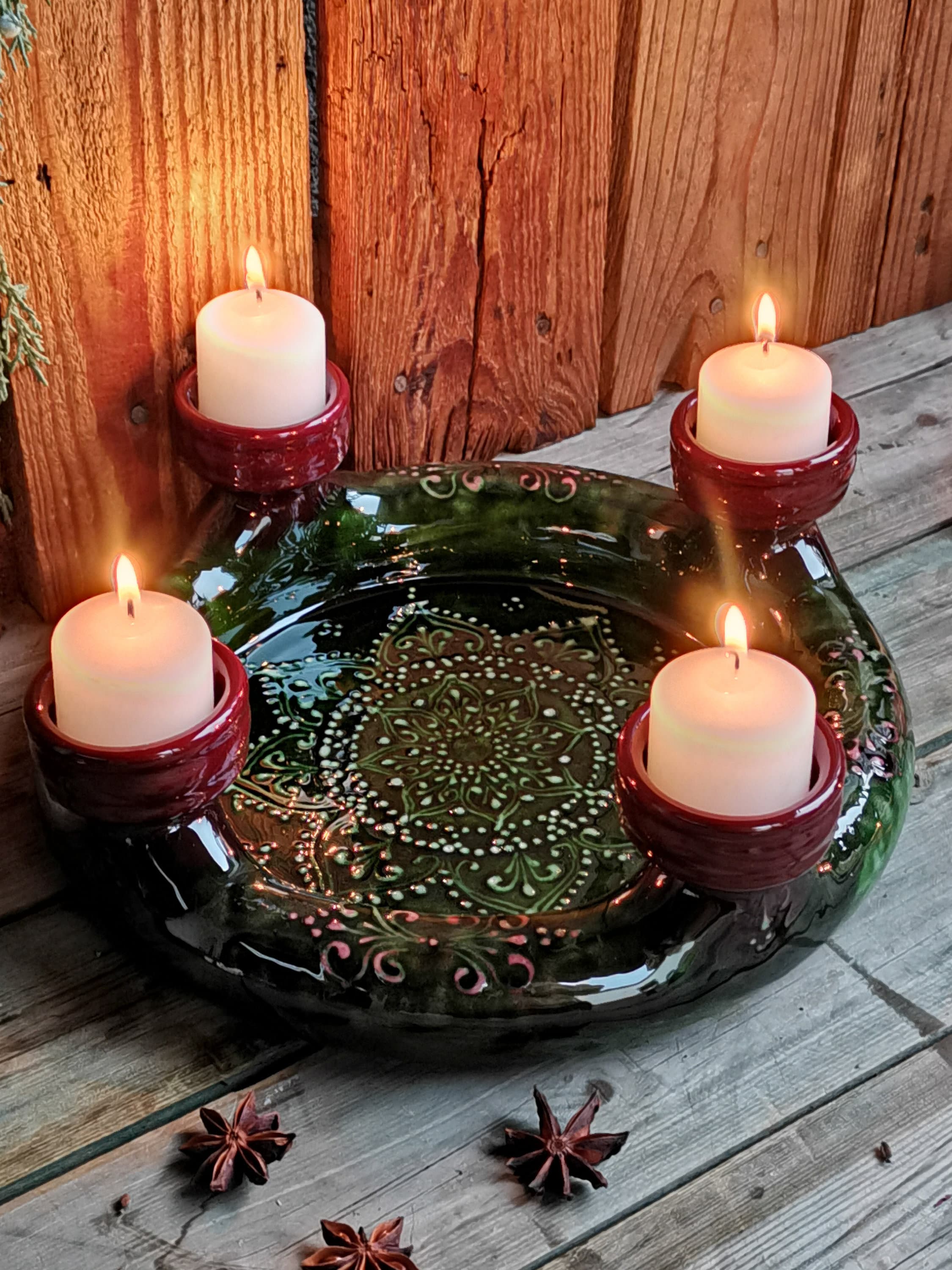 Advent Wreath Candle Holder Hand Made Ceramic - Etsy, image size:2250x3000