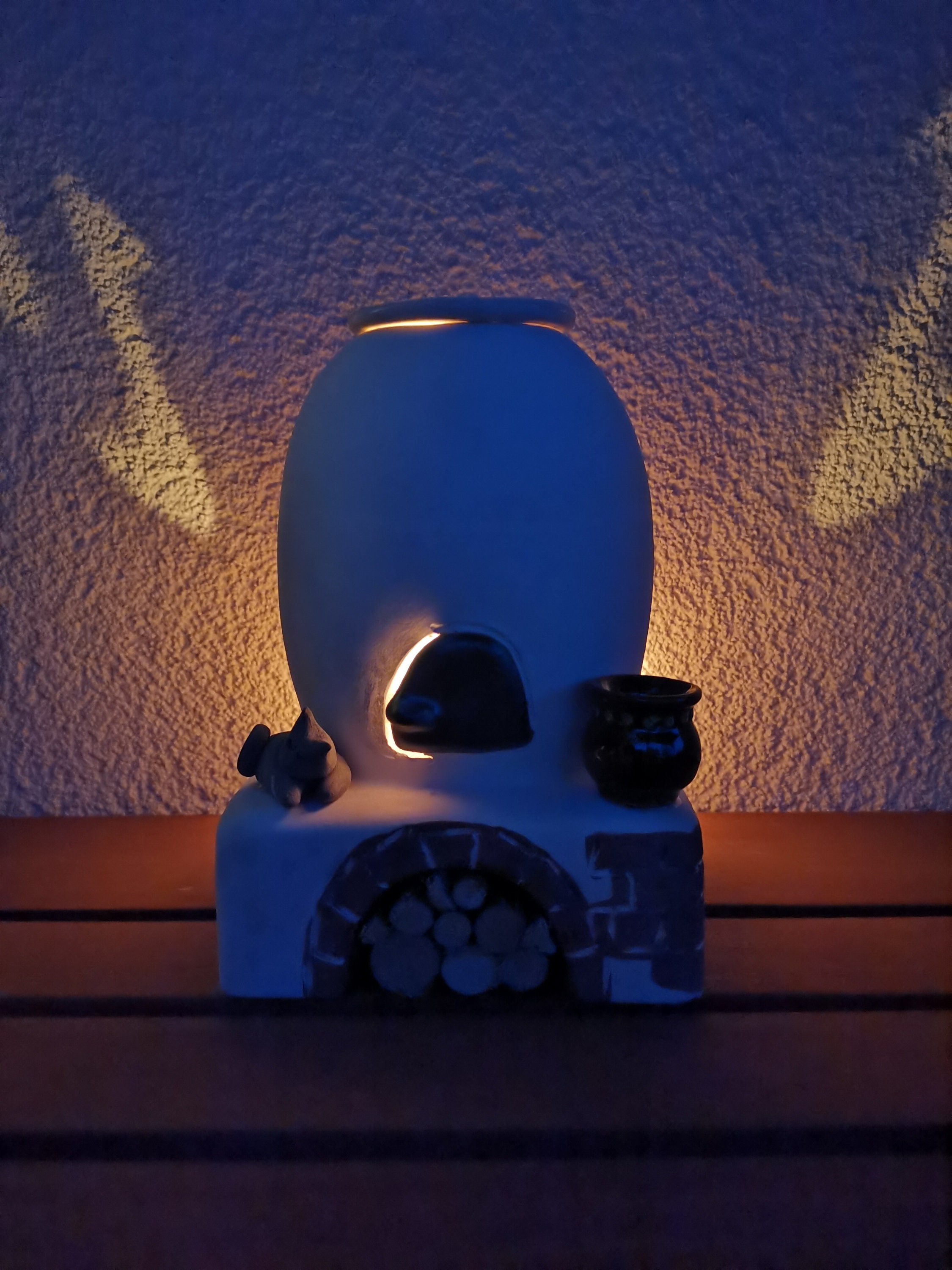Candle Oil Burner in Form of a Wooden Kiln Handmade Ceramic Etsy