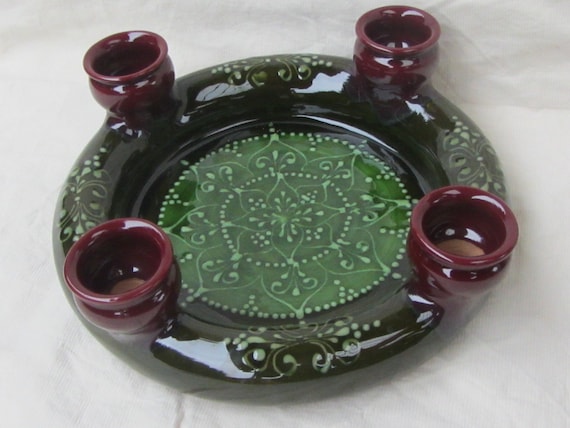 Adventskranz Kerzenhalter Handgemacht aus Keramik