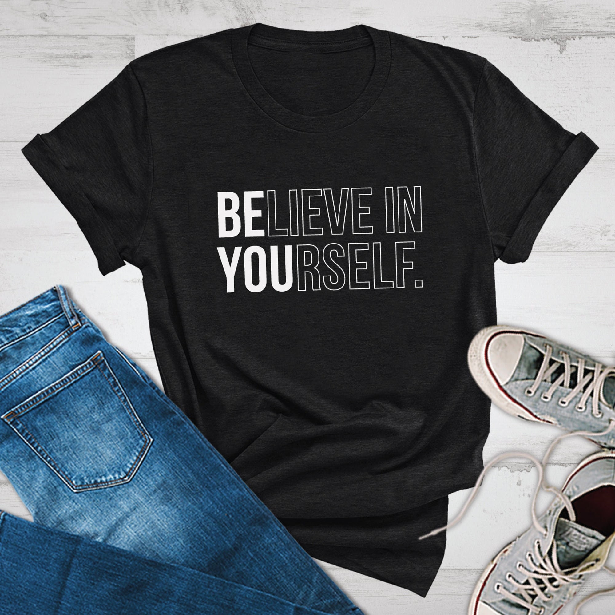 Believe In Yourself Unisex Crewneck T-Shirt Trendy Tees Be | Etsy