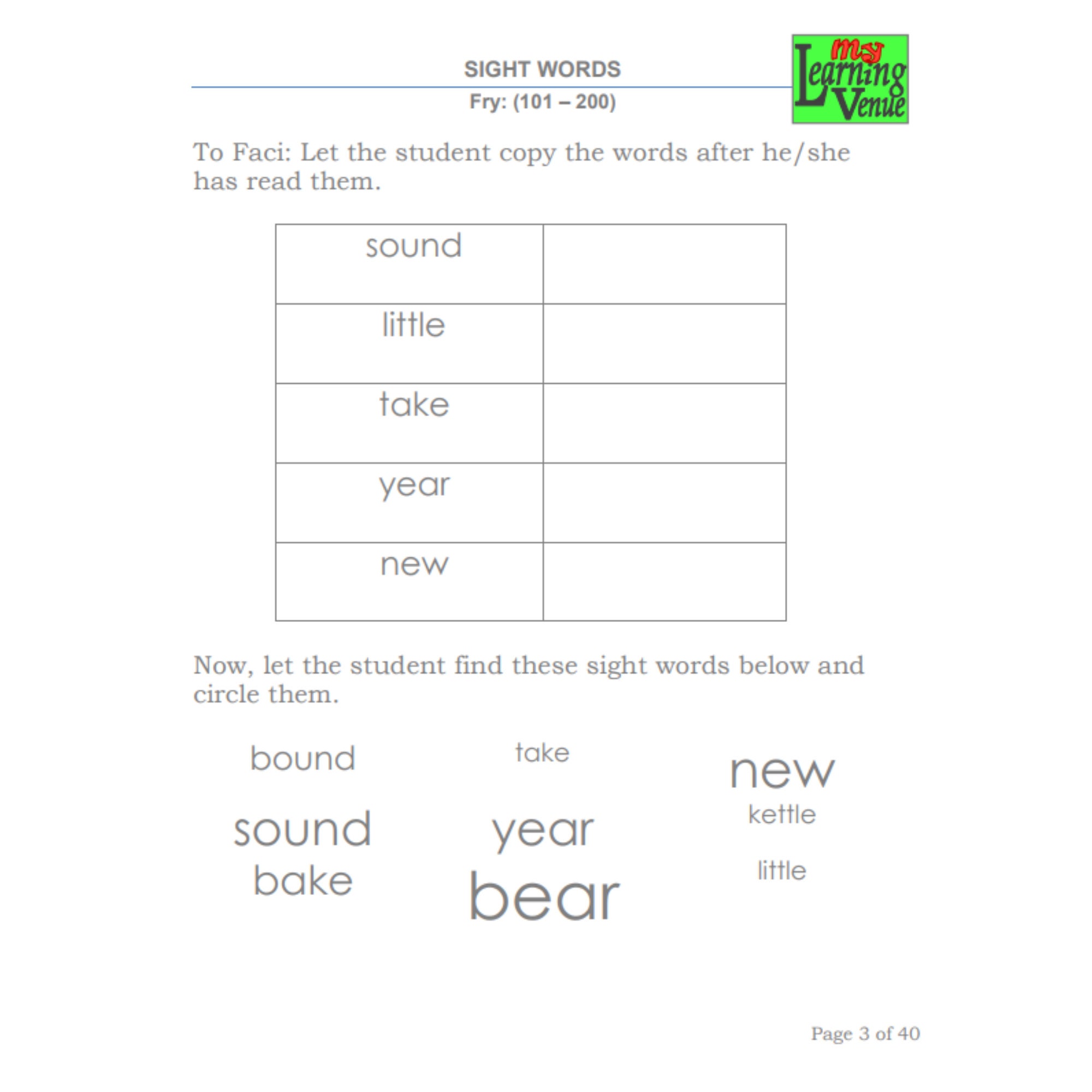 100 Fry Sight Words Activity Worksheets Instant Download | Etsy