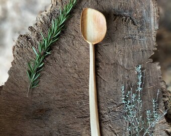 Cuillère de cuisson pour gaucher/gauchère en bois de merisier fabrication artisanale