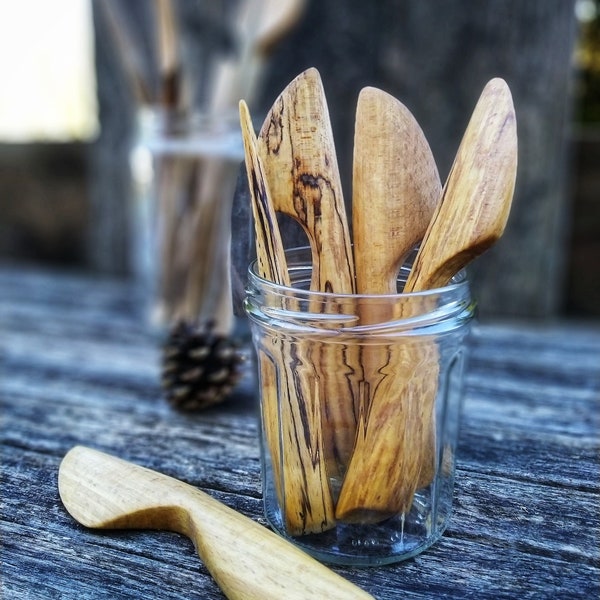 Handgefertigte Buttermesser aus Holz (einzeln erhältlich)