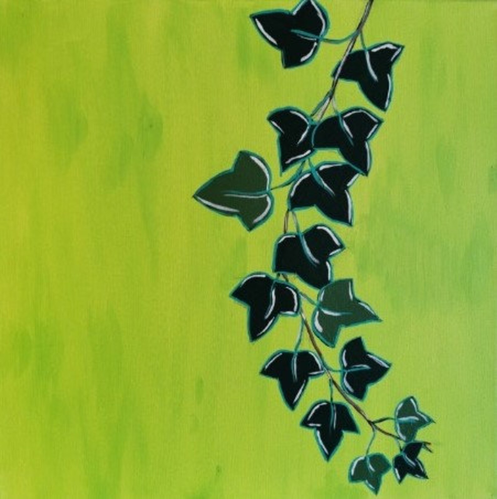 Original Ivy/plant Acrylic Art on Stretched Canvas Painting. Etsy